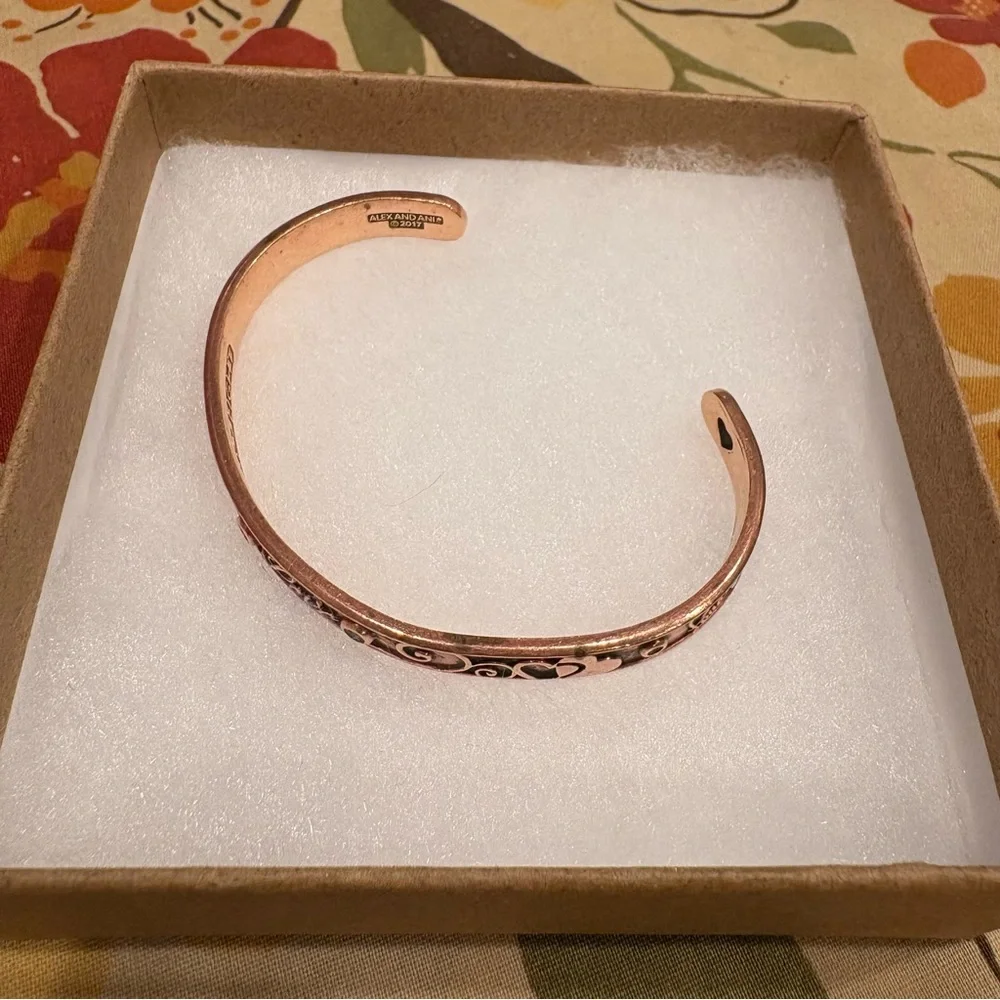 Alex and Ani Copper Swarovski Crystal Love Cuff Bracelet